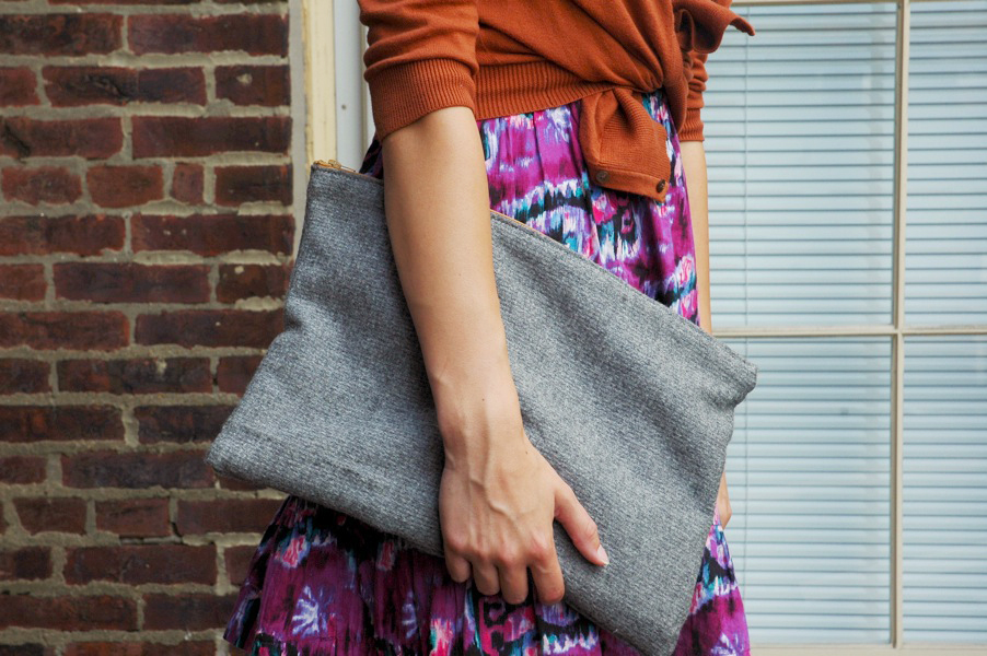 fox and vintage oversized clutch