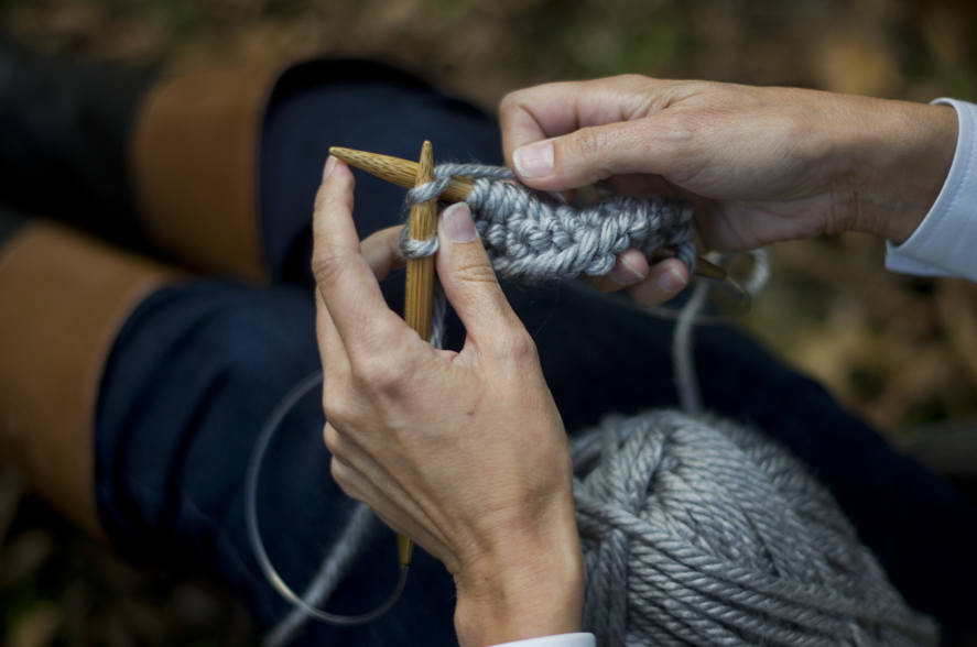 Fine and Feathered Simple Knit Infinity Scarf