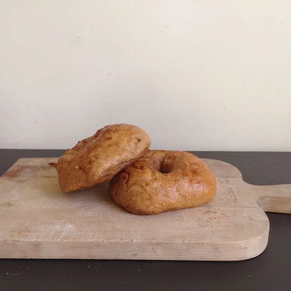 Fine and Feathered Pumpkin Bagels