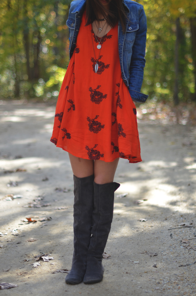 Fall Style Bright Dress Tall Boots