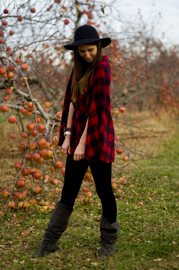 Fall Plaid Vintage Cape Styling
