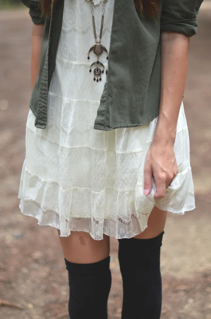 Lace Dress Tall Socks Styling