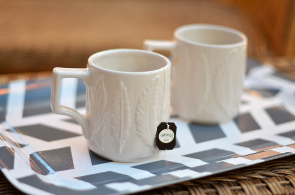 Herringbone tin tray diy