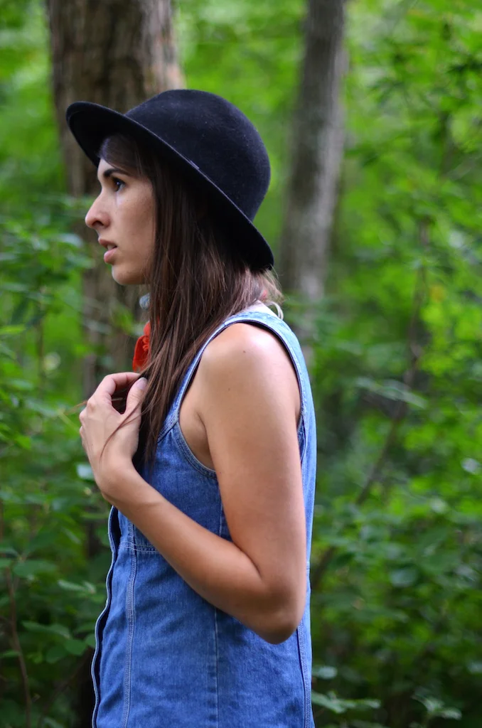 Fine and Feathered - Vintage Denim Dress