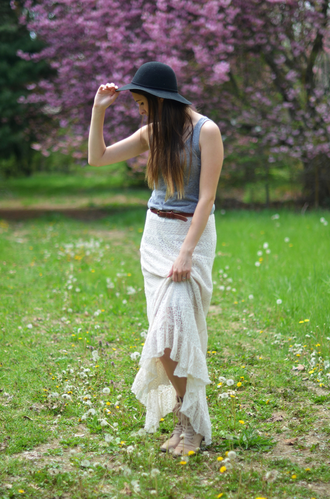 Fine and Feathered - Lace Maxi Skirt