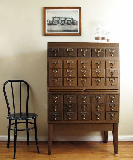 Card Catalog from Etsy via Fine and Feathered