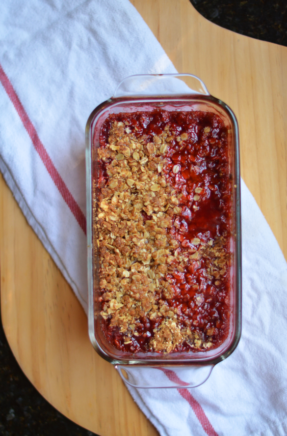 Fine and Feathered Strawberry Rhubarb Crisp