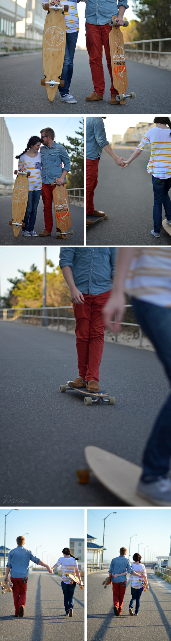 Fine and Feathered Longboarding Couple Photography