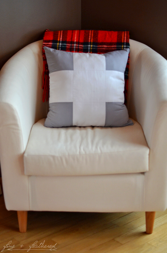 Fine and Feathered Swiss Cross Pillow