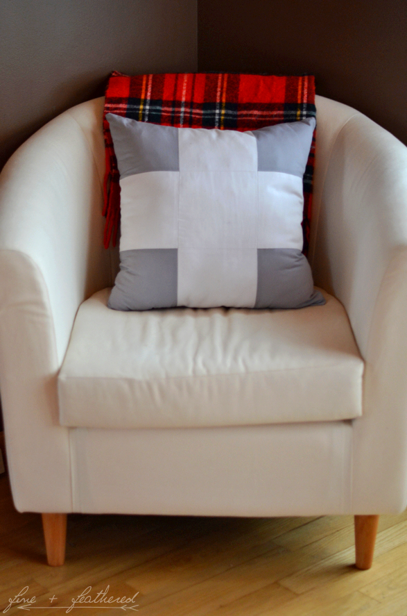 Fine and Feathered Swiss Cross Pillow DIY