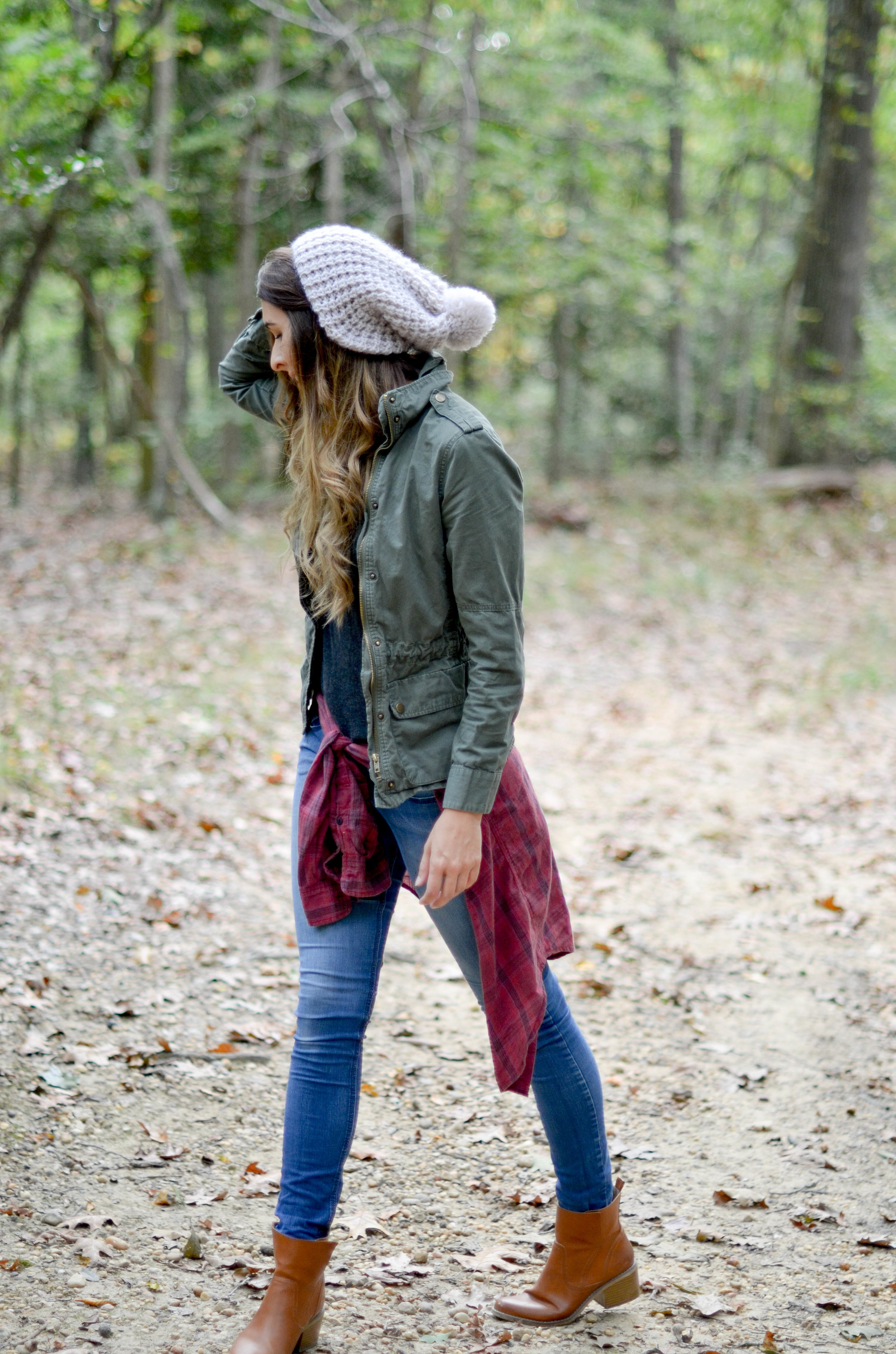 Easy Simple Everyday Fall Style with Plaid and Slouchy Hat by Josie Michelle Davis