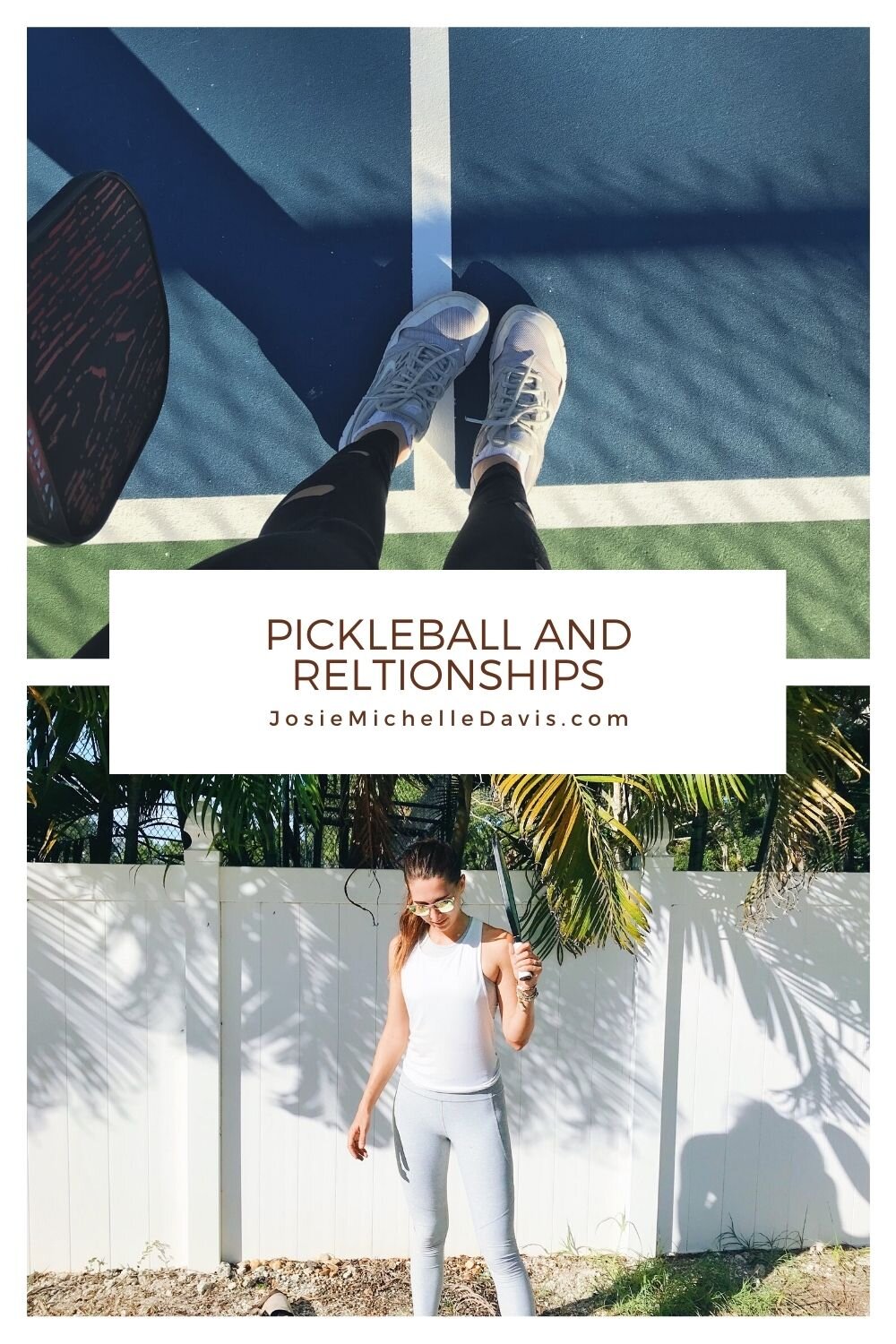 Pickleball court and paddles
