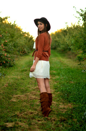 Fringe Moccasin Boot Outfit with Dress for Fall