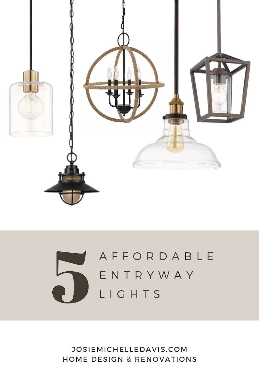 Five Affordable and beautiful entryway pendant lights