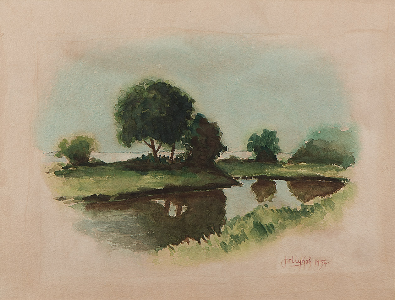English Landscape, 1954, Watercolour on Paper, 25cm x 33cm