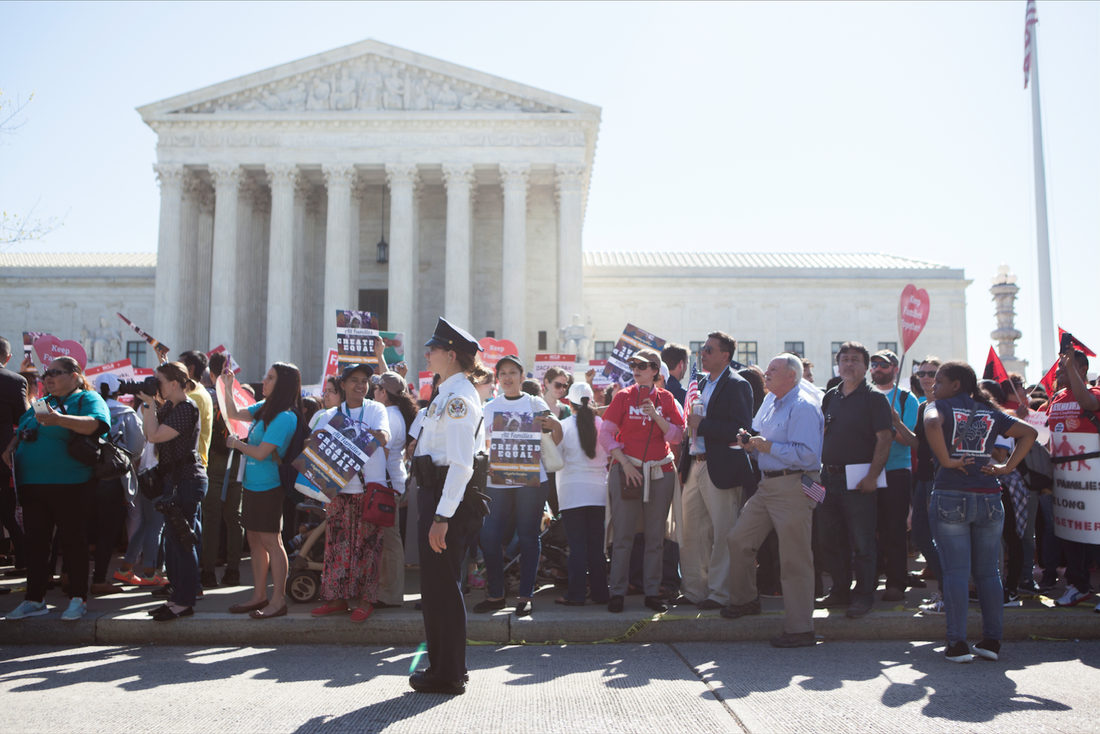  Outside the Supreme Court during the Fight for Families Rally, June, 2018. 