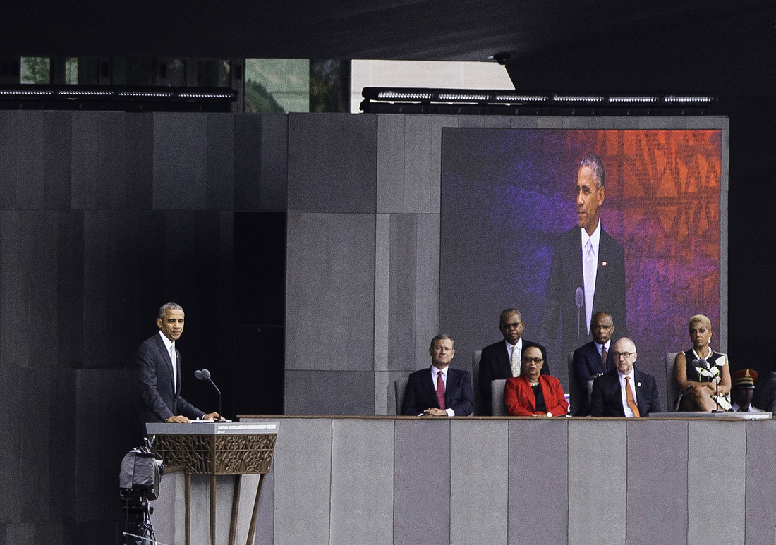  President Obama delivers remarks at the opening of the Smithsonian African American Museum of History &amp; Culture. 