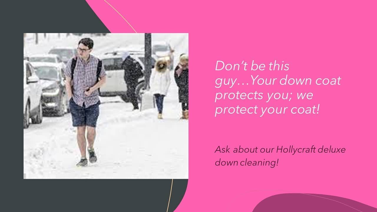 Treat your winter coat right!
#bostonsbest 
#staycleanstaysafe 
#experiencethehollydifference 
#downcleaning