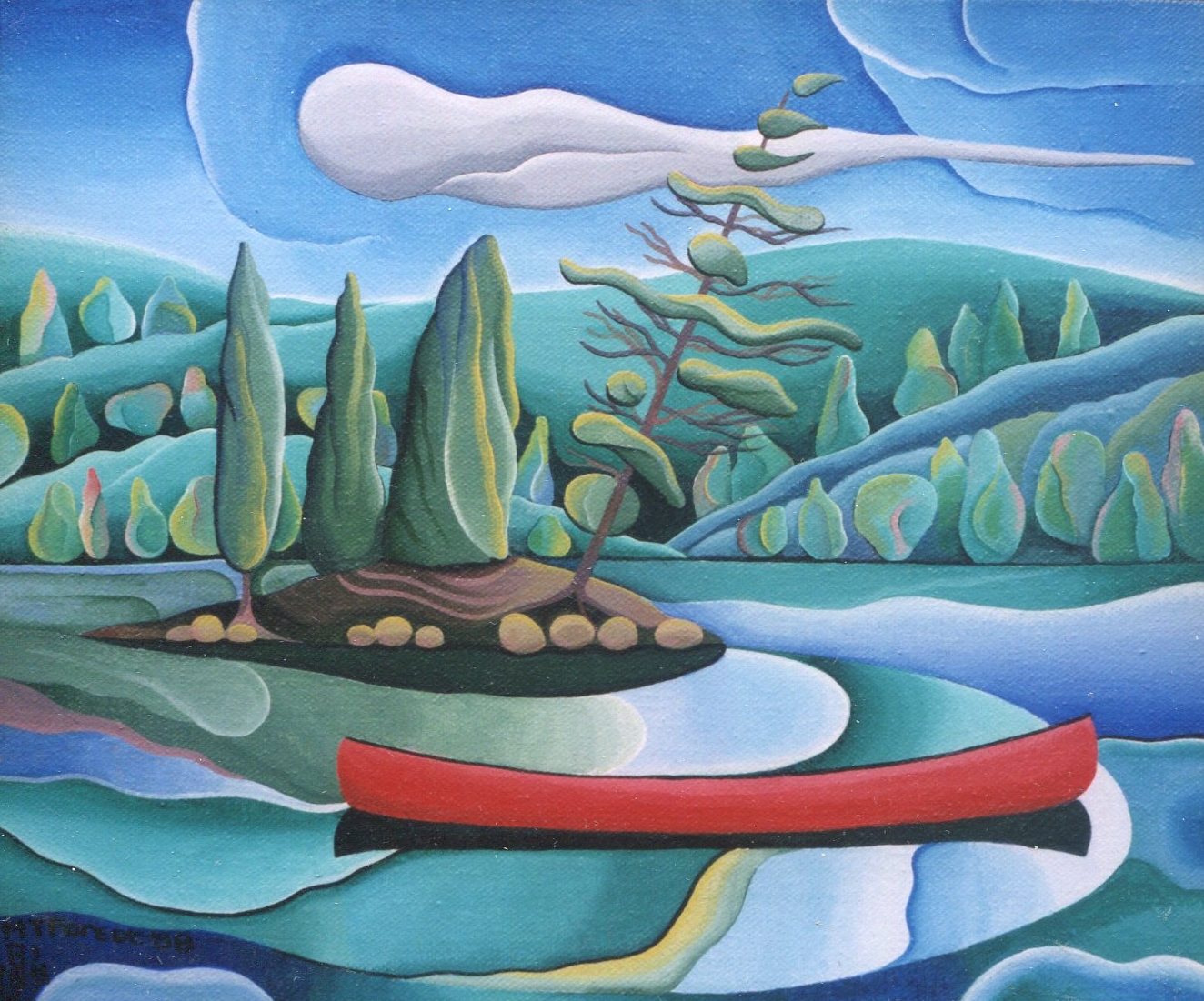 Acrylic on canvas.