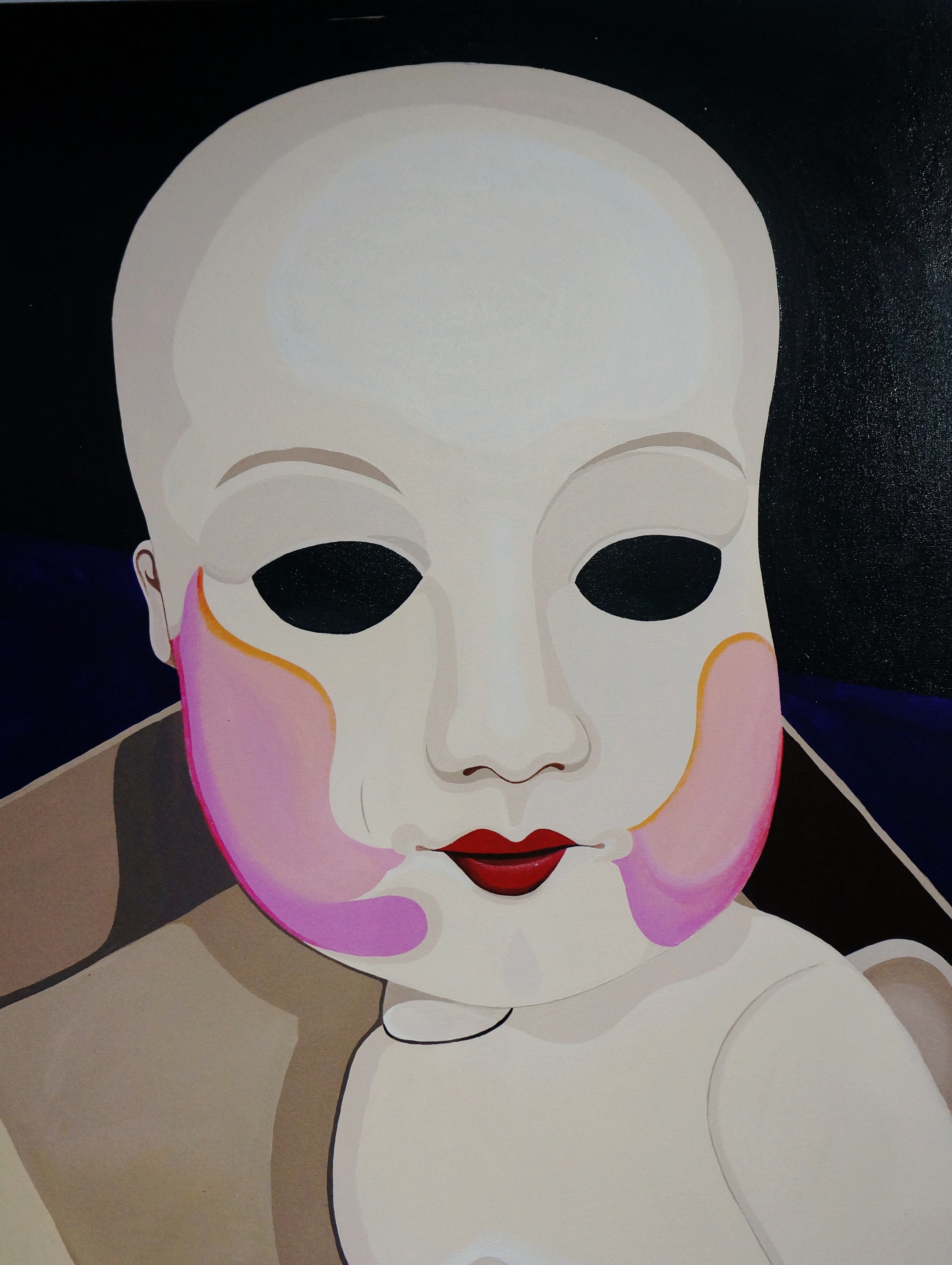 Up 'til 3 again. I like the cheeks, even though they're more abstracted than the photo. 