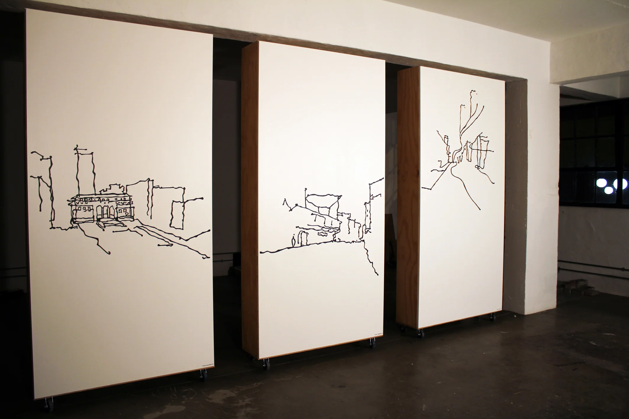 Urban Moments , Acrylic paint on timber panel, 1.2 m x 2.4m, Maboneng Precinct, Curated by UrbanWorks Architects and Urban Designers , Johannesburg, 2012.