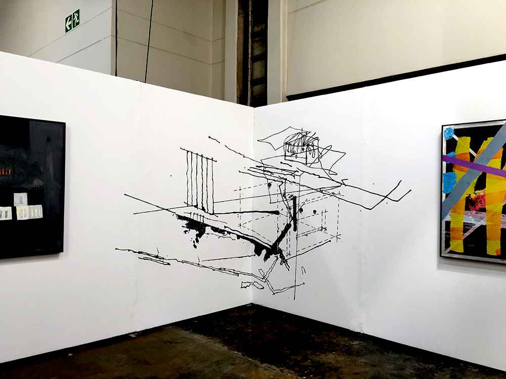 Together , Acrylic ink mural, 2.6 m x 5 m FNB Joburg Art Fair, David Krut Projects , 2016.