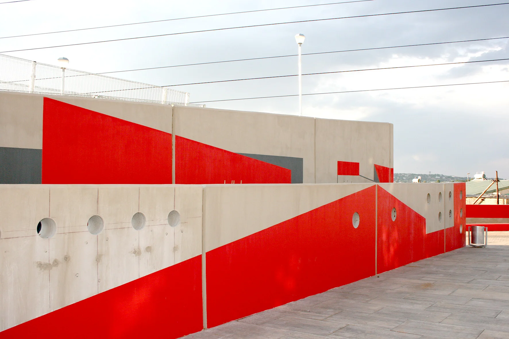 Edge of main focus mural is a ramp
