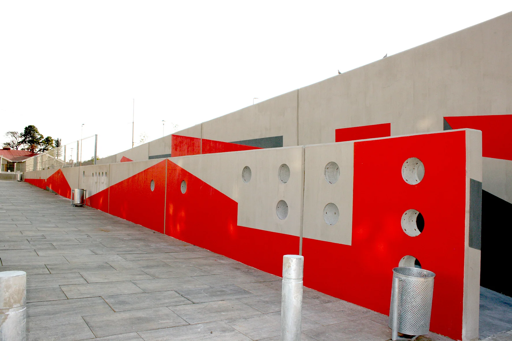 Edge of main focus mural is a ramp