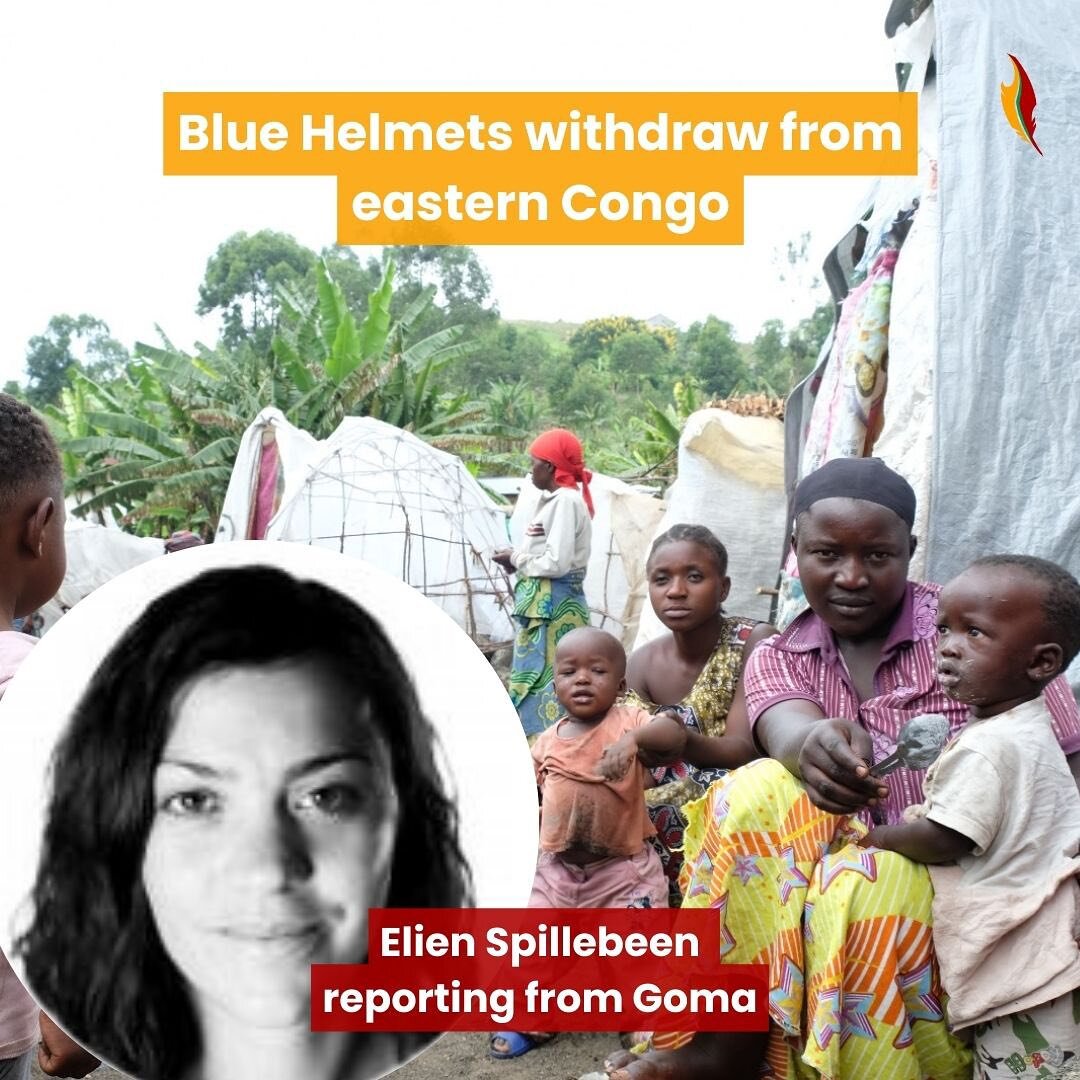 Elien Spillebeen, a journalist for @mondiaalnieuws is currently in DR Congo to follow up on the withdrawal of the Blue Helmets, also known as the United Nations peacekeeping mission, who were based there for 25 years. This is a very significant move 
