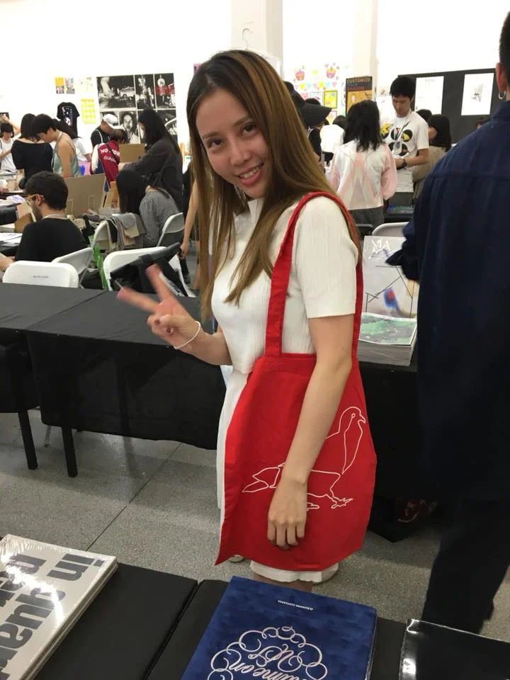 Our Pigeon tote designed by Fabio Tonetto breaking hearts at UNFOLD ART BOOK FAIR in Shanghai