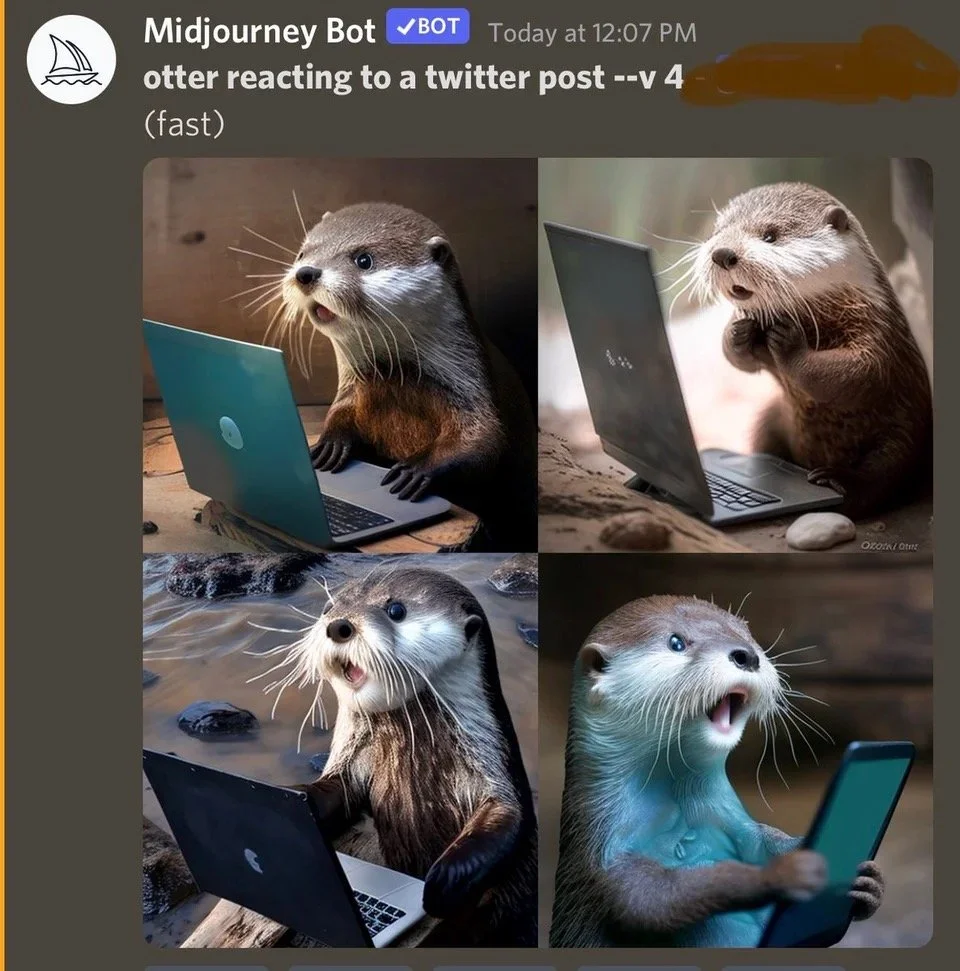 AI-Generated Images for "Otter Reacts to Twitter Post"