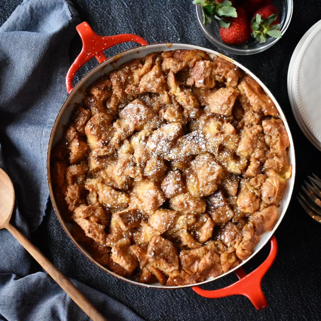 French Toast Casserole with Maple Caramel Topping