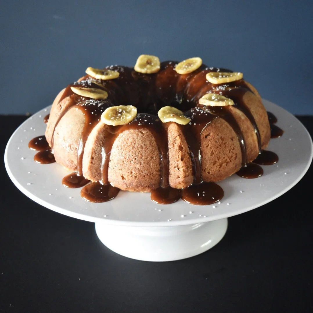 Salted Caramel Banana Cake
