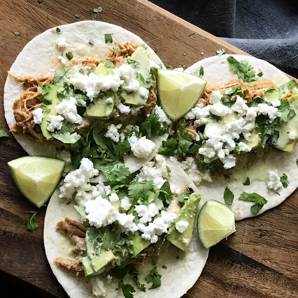 Quick Pulled Chicken Tacos
