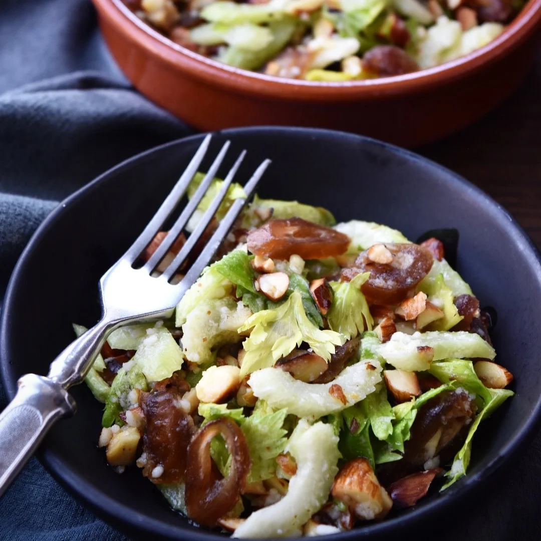 Celery Salad with Dates, Almonds and Parmesan
