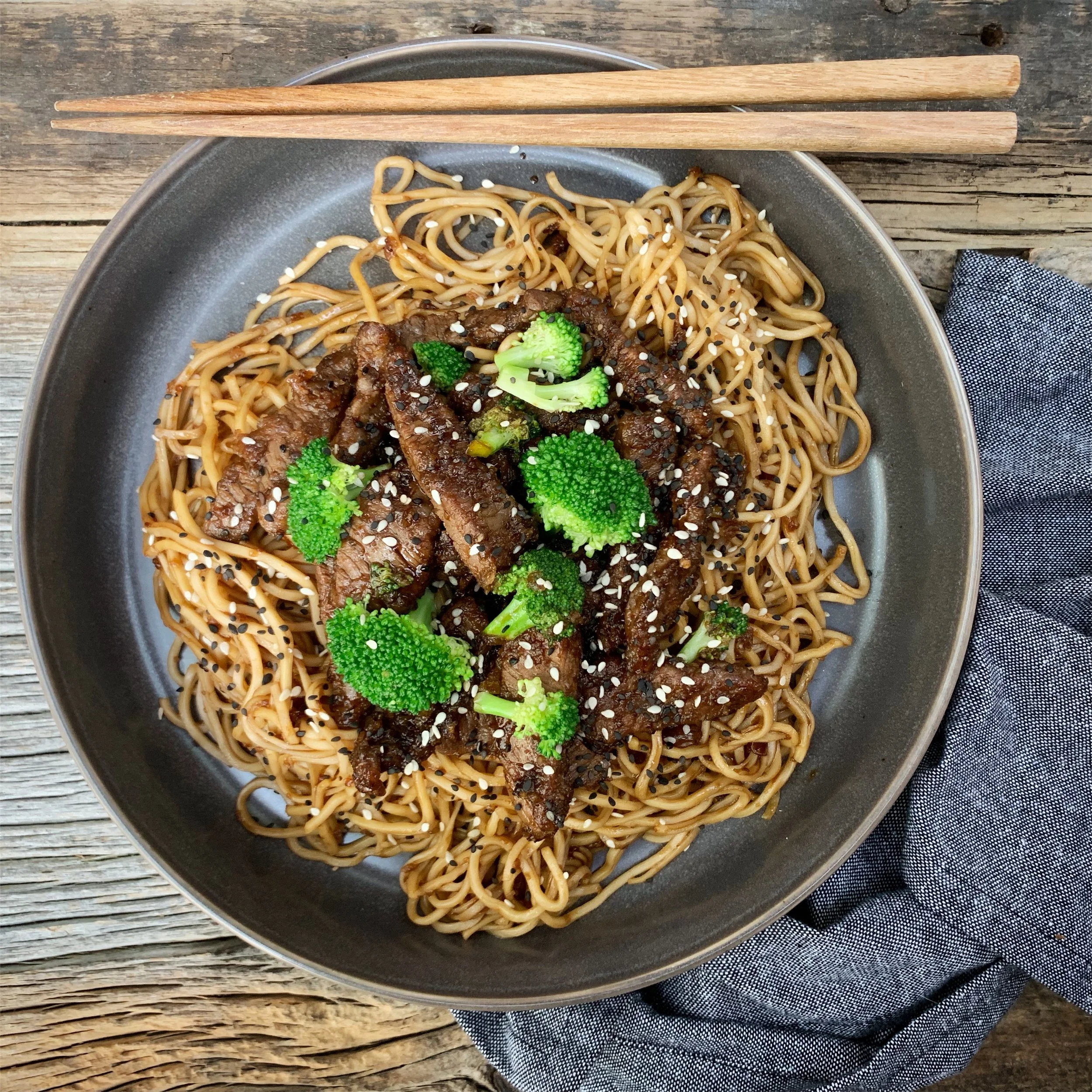 MongolIan beef ramen noodles