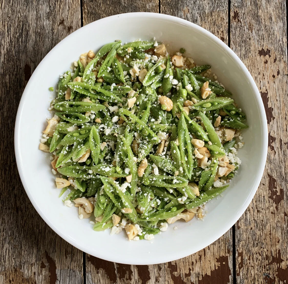 Snap Pea, Cashew and Feta Salad