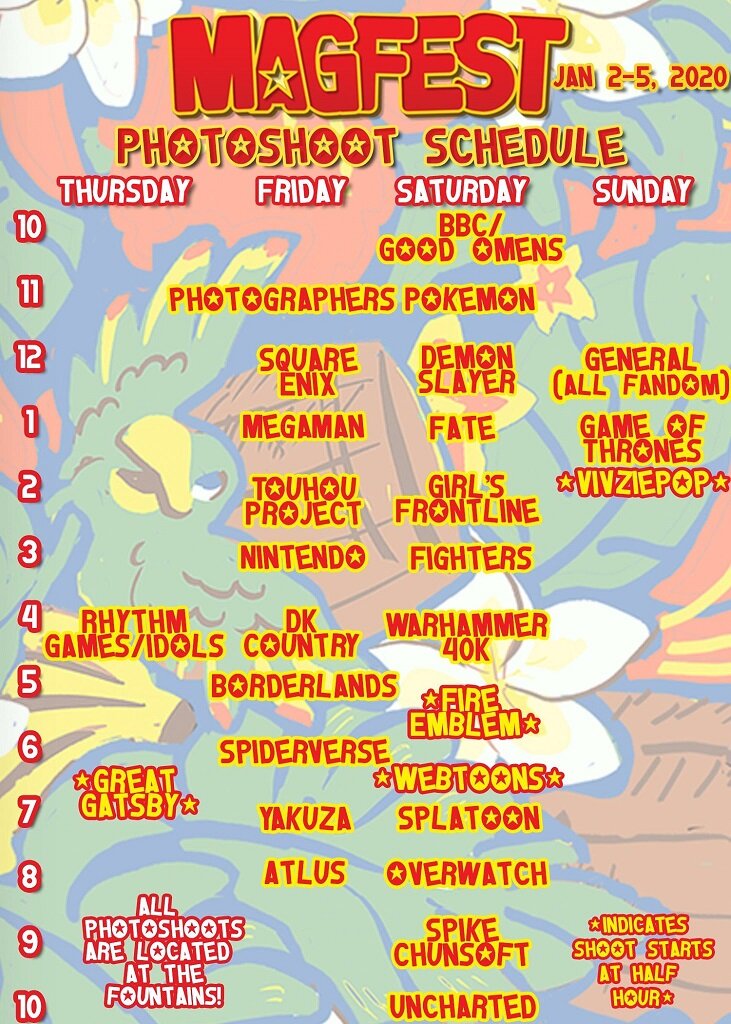 Magfest 2022 Schedule Cosplay Photoshoot Schedule! — Super Magfest