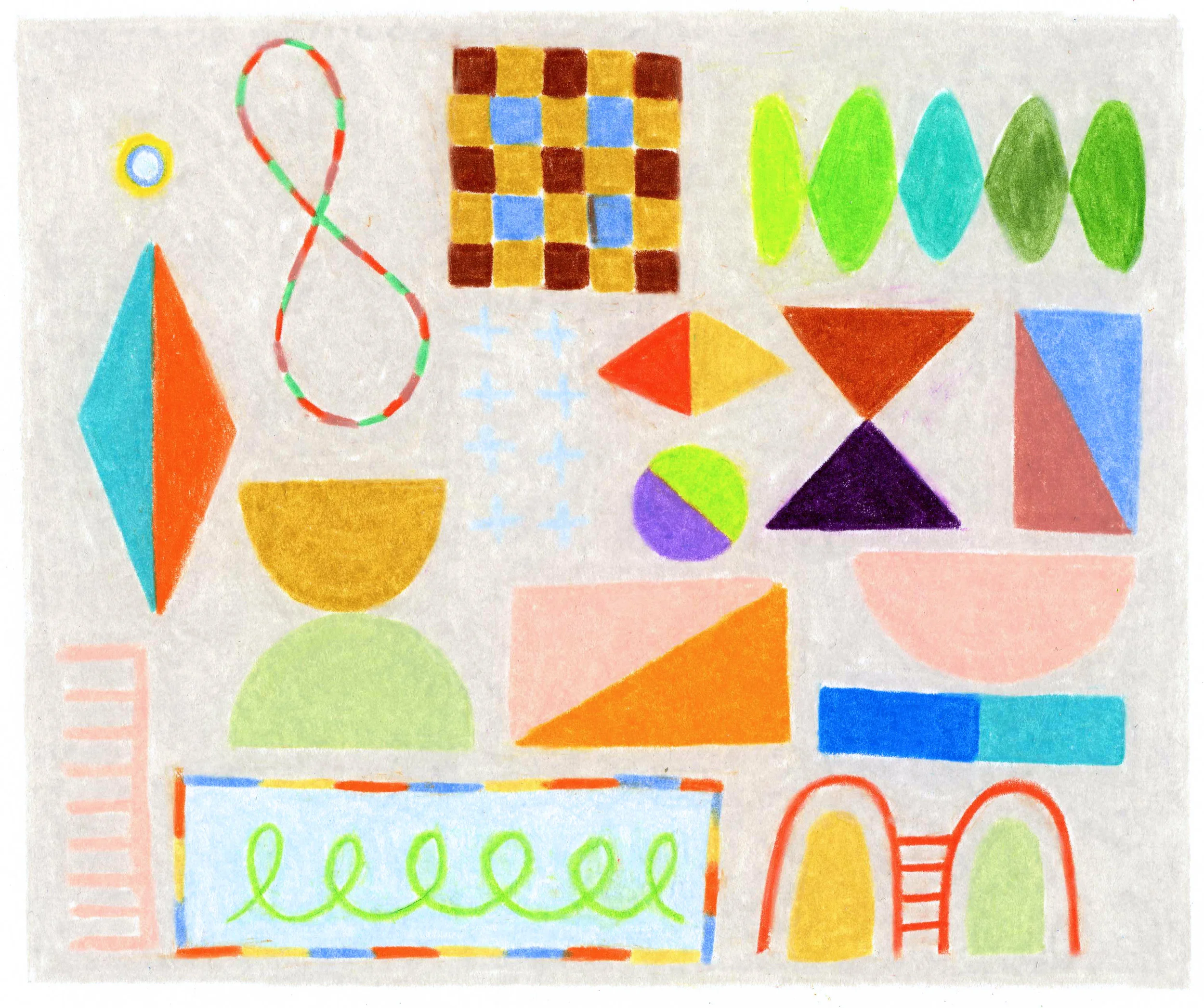 Colored Blocks 4.125” x 4.875” colored pencil on bristol paper 2019
