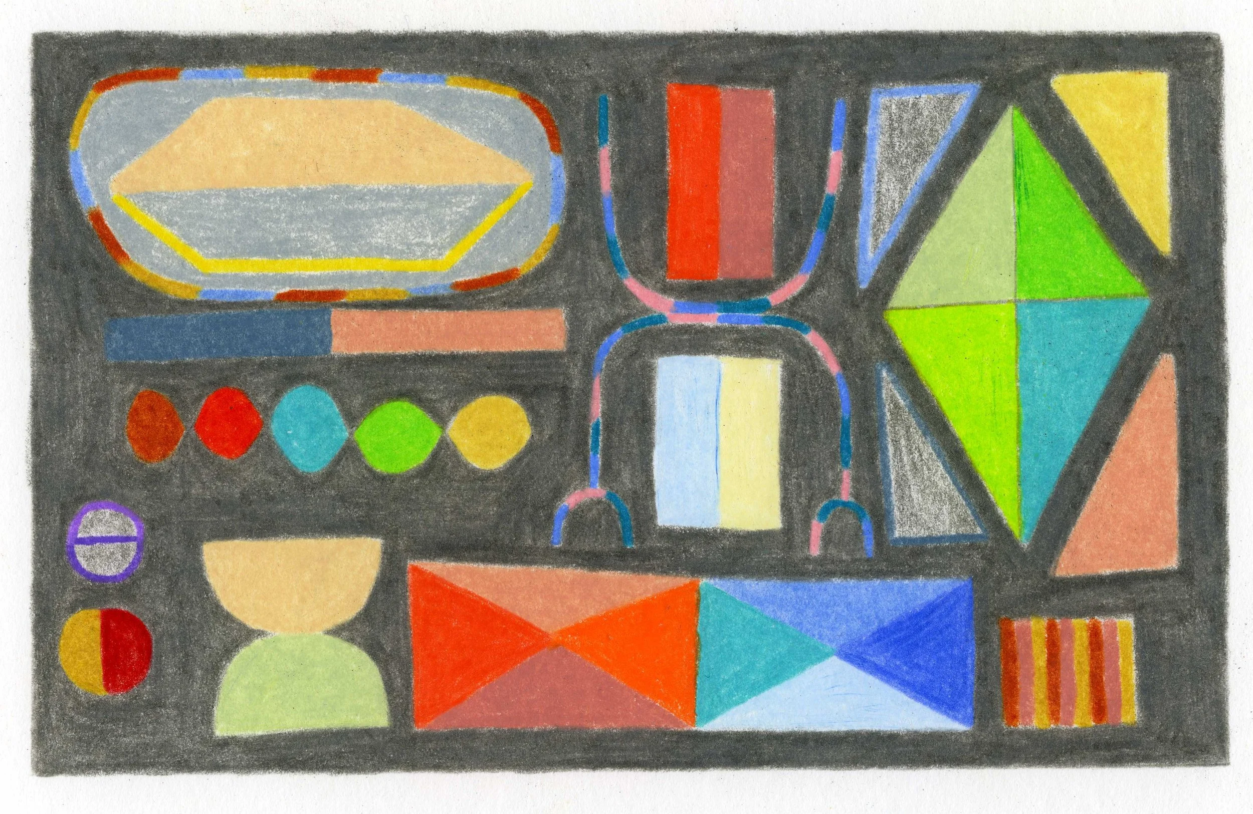 Colors in the Night 3.5” x 5.5” colored pencil on bristol paper 2019
