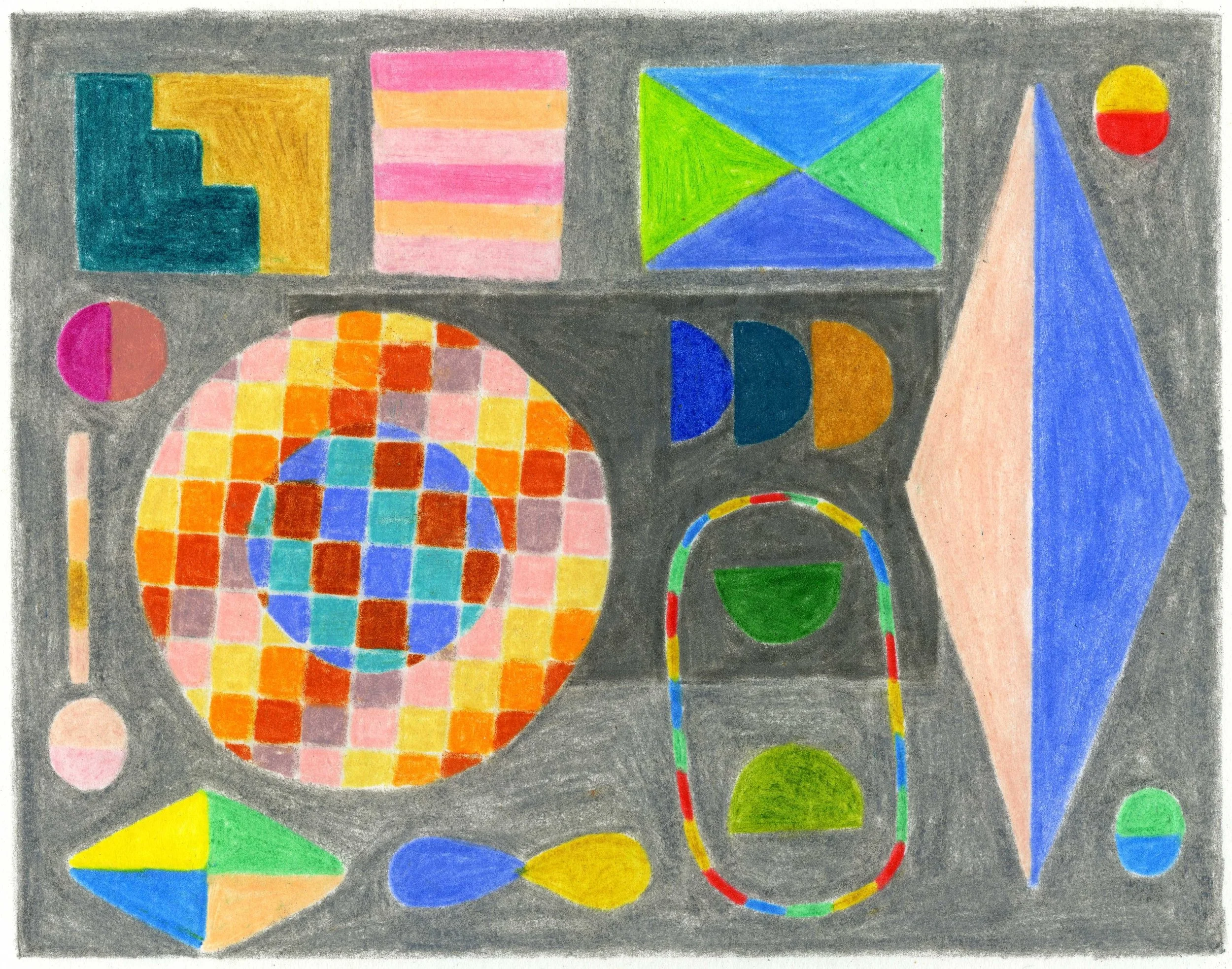 Candy Colored Dreams 4.625” x 6” drawing on 9” x 12” paper colored pencil on bristol paper 2019