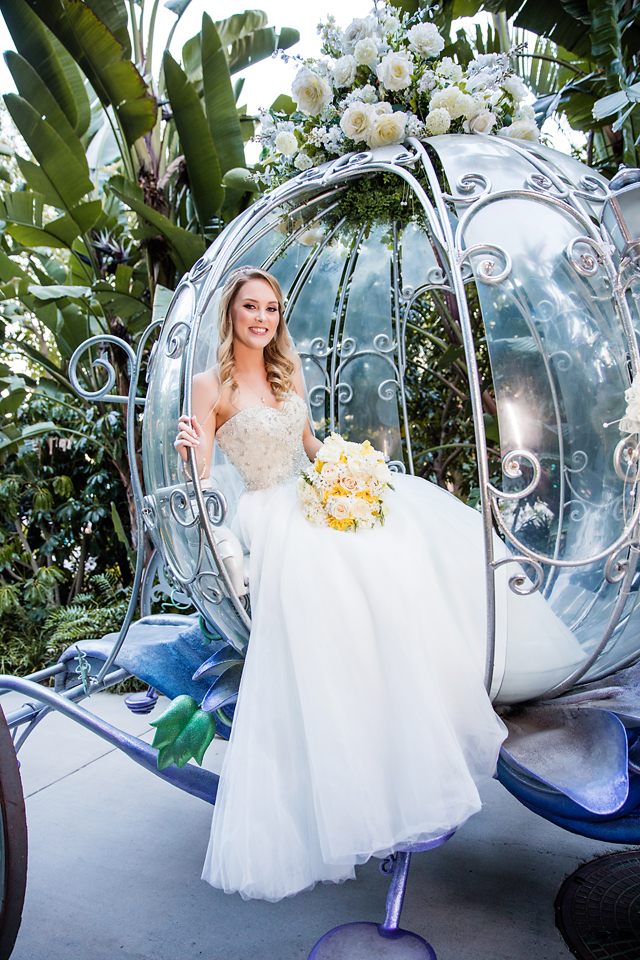 Fairy Tale Wedding Photography with Bride in Cinderella Carriage. Bridal Hair and Makeup by Vanity Belle in Orange County (Costa Mesa) and San Diego (La Jolla) 