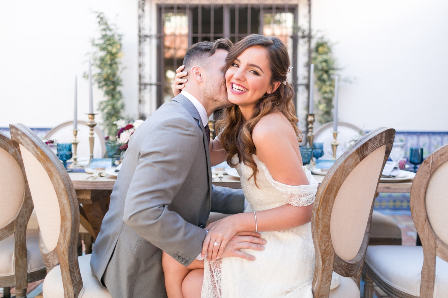 Wedding Photos with Brunette Bride. Long Hairstyle and Natural Makeup. Bridal Beauty by Vanity Belle in Orange County (Costa Mesa) and San Diego (La Jolla)