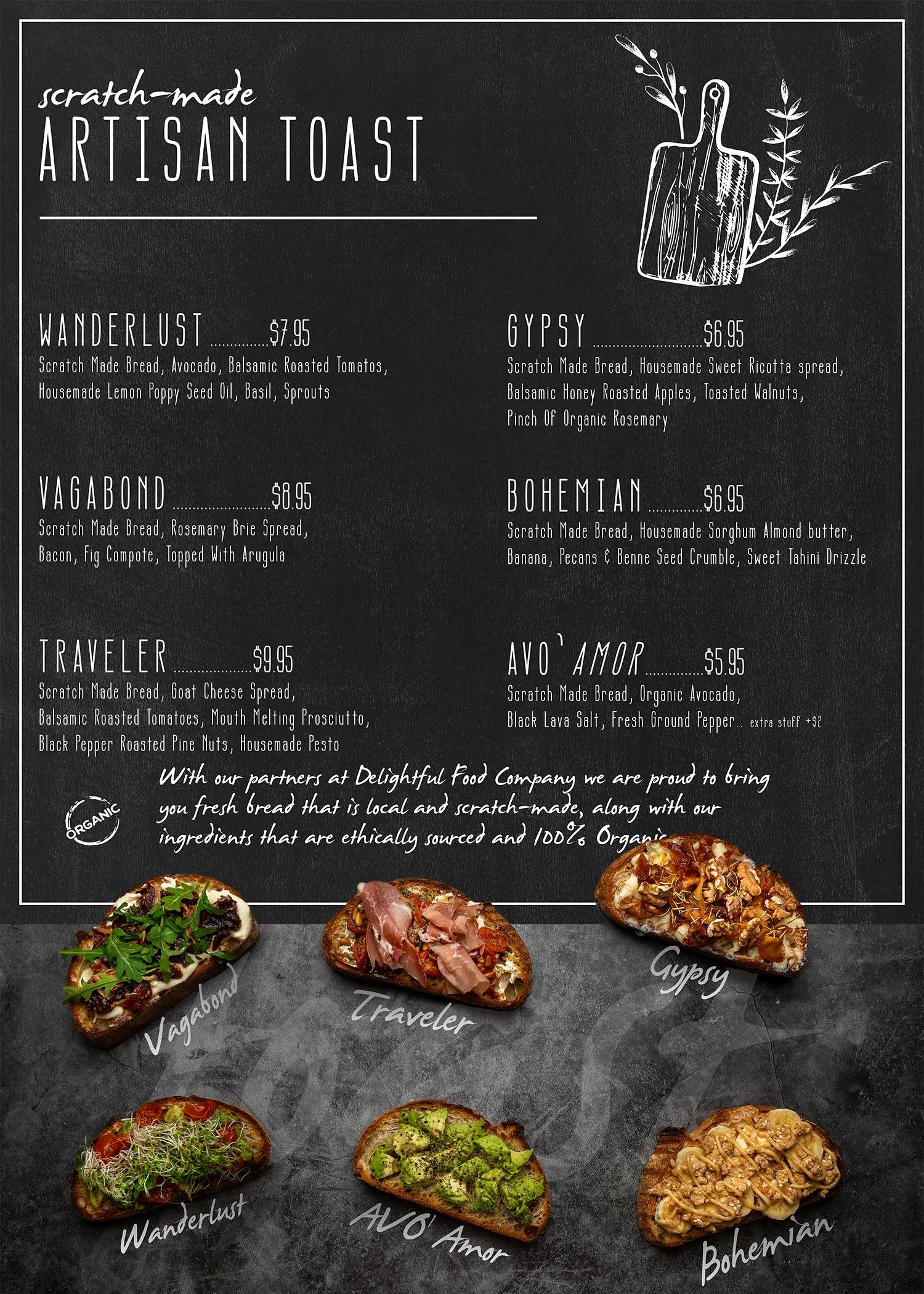 Toast Menu Decorative Journals