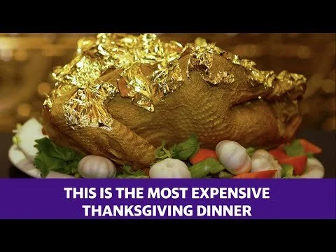 Thanksgiving dinner costs $181,000 with a gold leaf turkey and other luxury food and drink items
