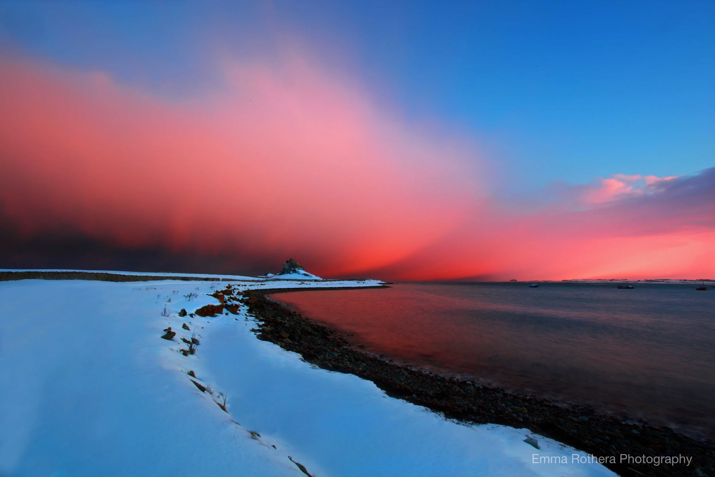 Lindisfarne Castle Christmas Eve Last Light, Holy Island, Northumberland