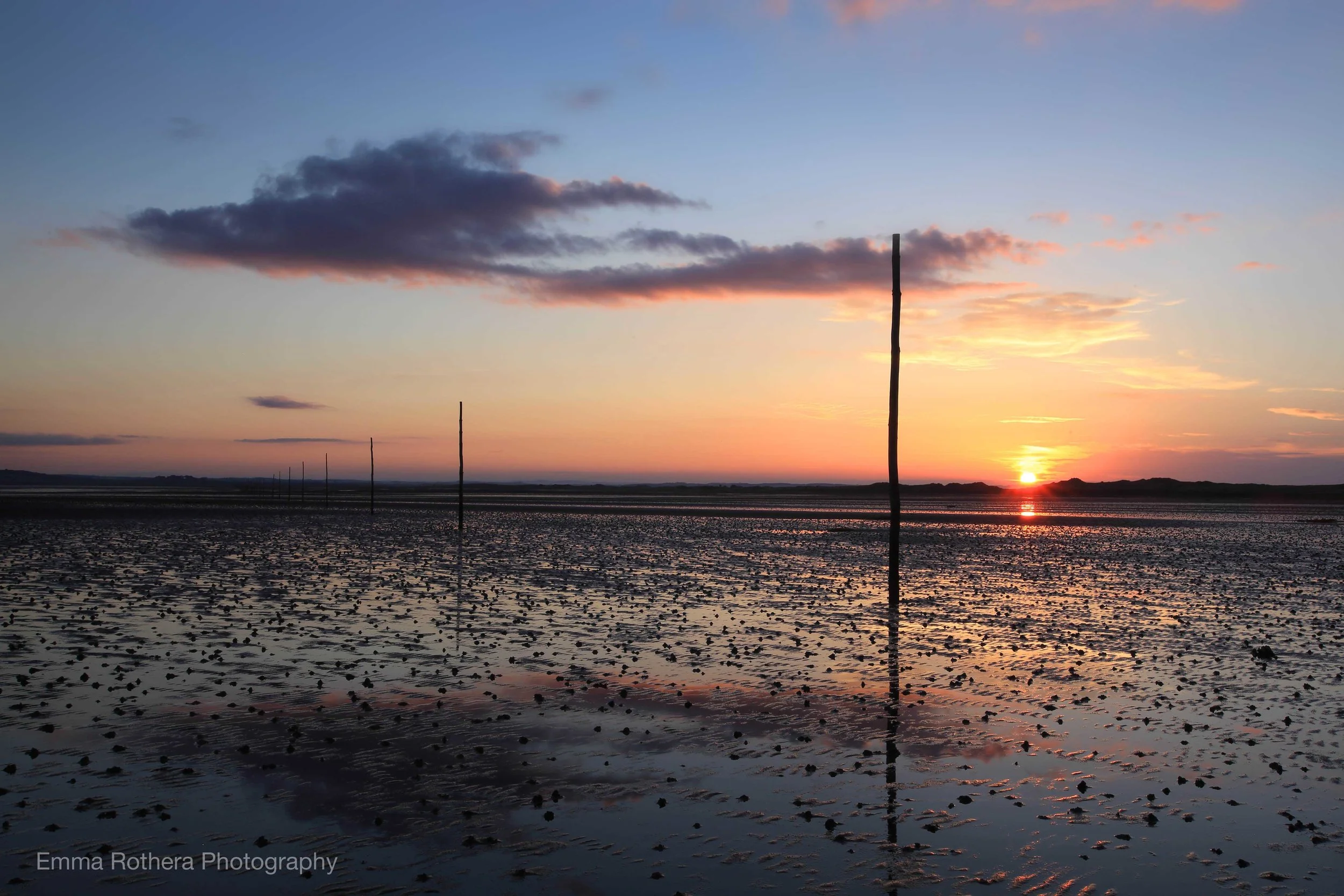The Pilgrims Way Spring Sunset, Holy Island, Northumberland