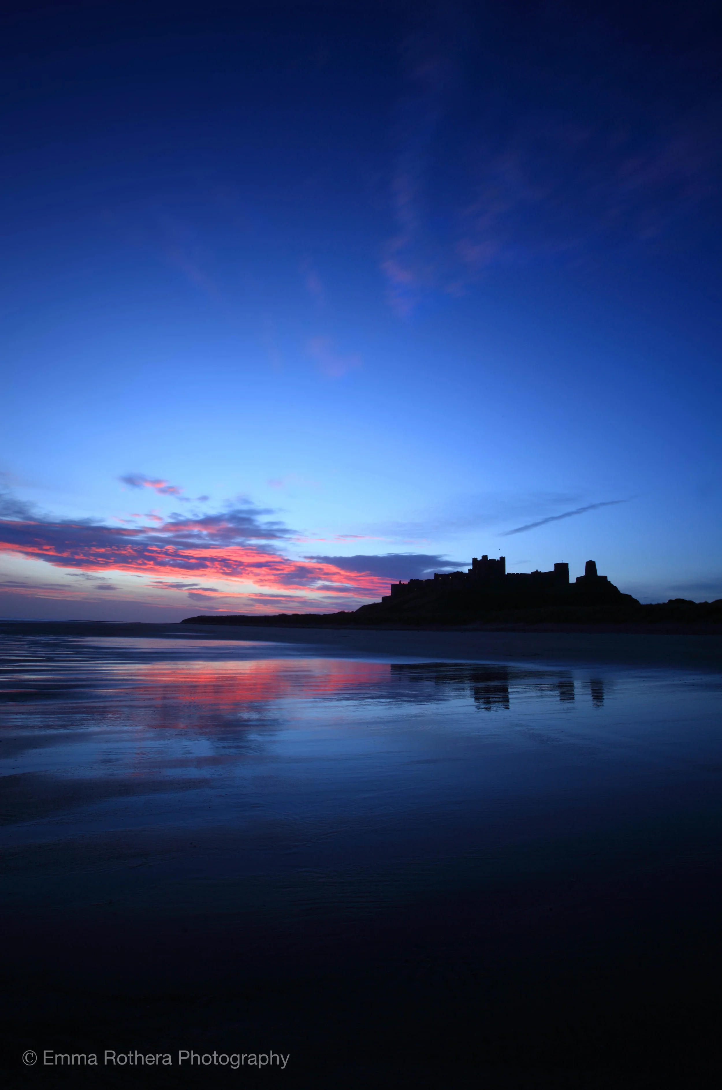 Bamburgh Castle First Light, Bamburgh, The Northumberland Coast, Northumberland