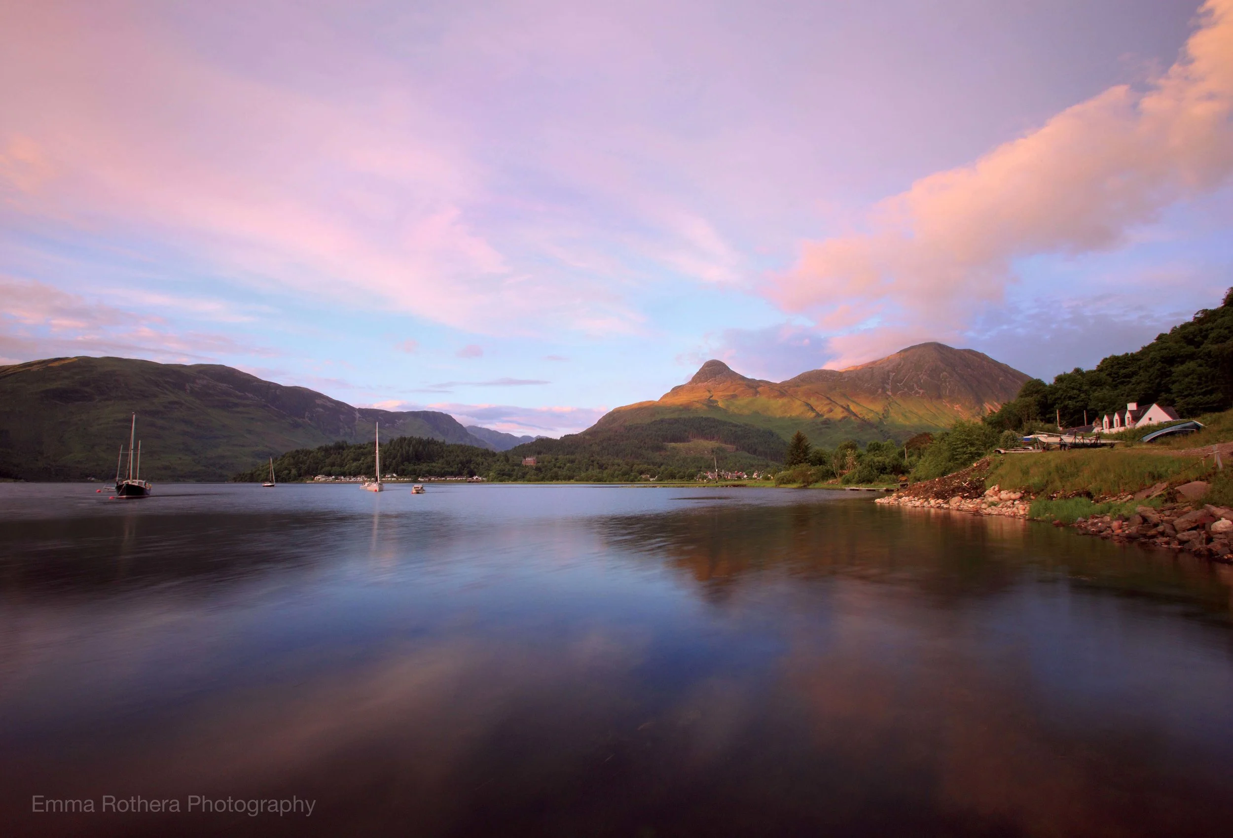 The Pap of Glencoe over Loch Leven, Golden Hour, Glencoe, Scottish Highlands, Scotland