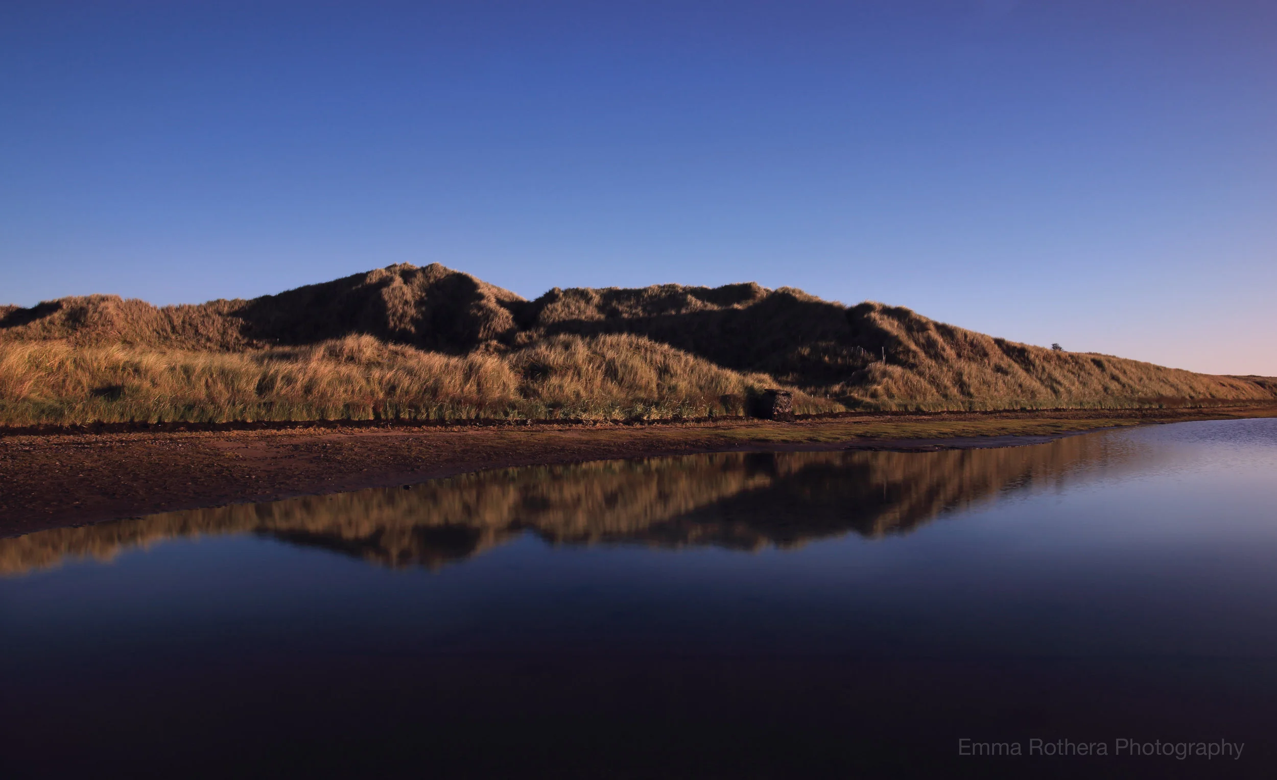 The North Shore, Autumn Sand Dune Reflections, Holy Island, Northumberland